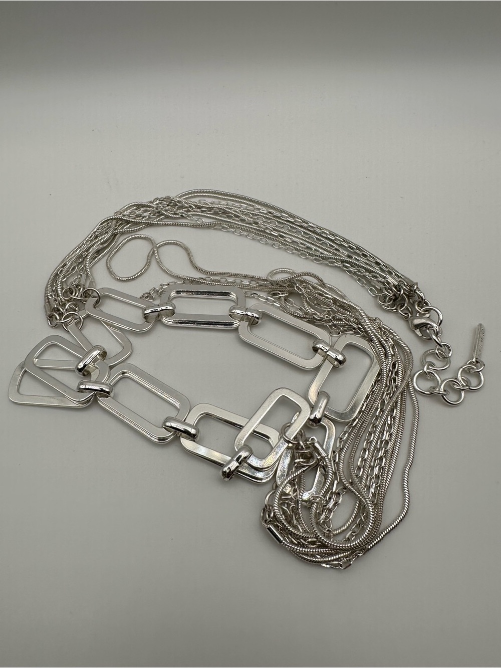 Nine West Silver Multi-Link Layered Necklace